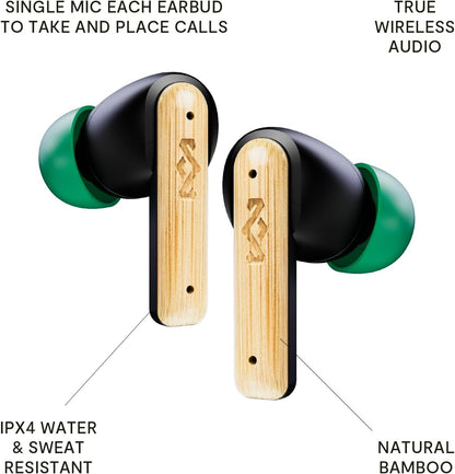 House of Marley Little Bird True - Auriculares inalámbricos, controles táctiles, micrófono integrado