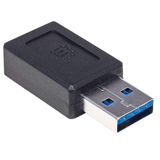 Adaptador Manhattan USB-A a USB-C Súper Velocidad Color Negro