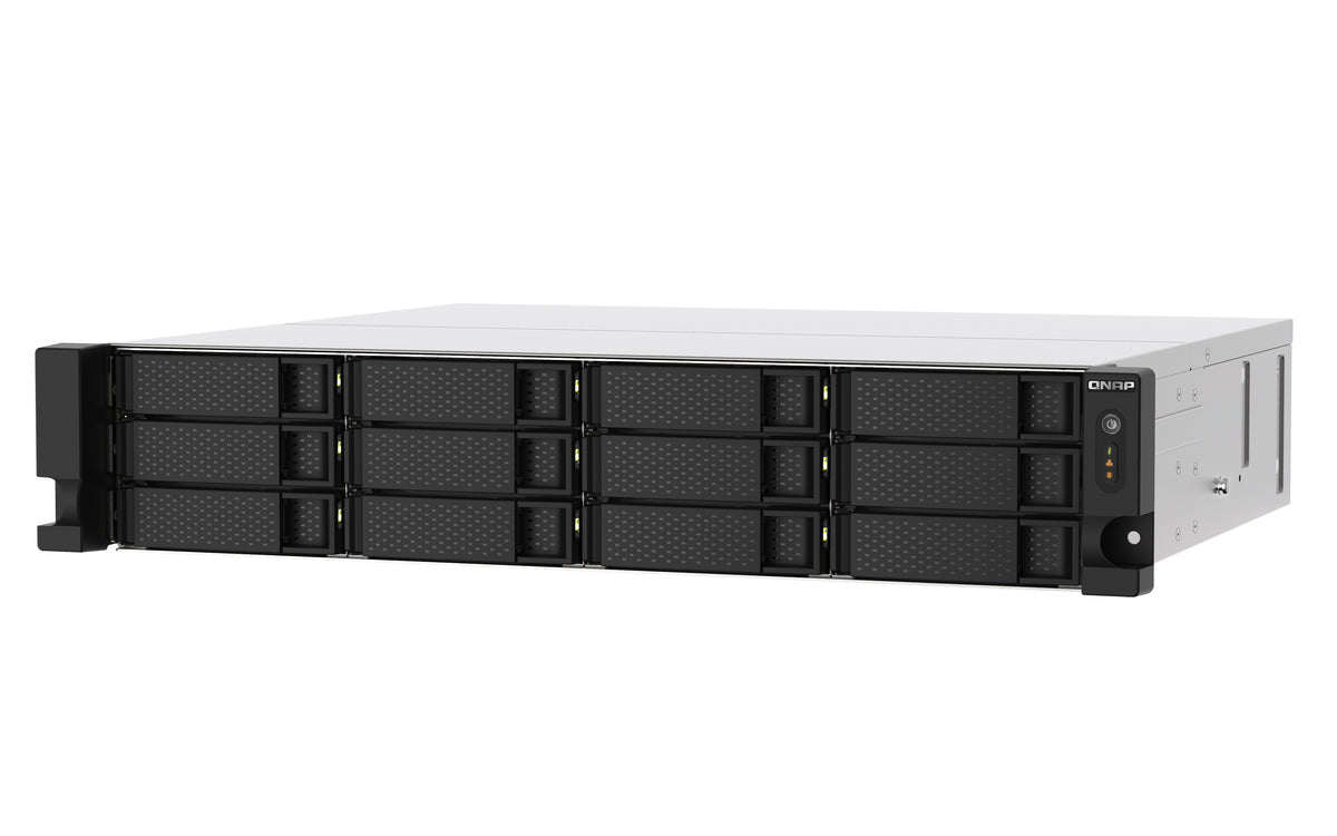 QNAP TS-1273AU-RP-8G NAS Bastidor (2U) Ryzen Embedded V1500B 8 GB DDR4 0 TB QNAP QTS Aluminio, Negro