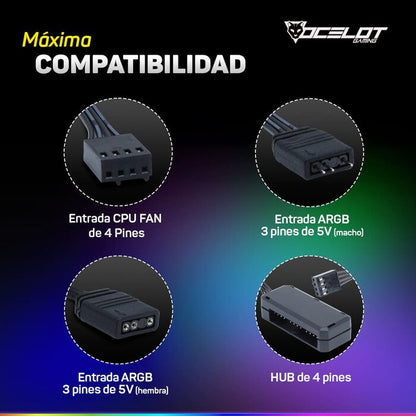 Enfriamiento Líquido Ocelot Gaming OEL240, ARGB, 240 mm, para Intel y AMD