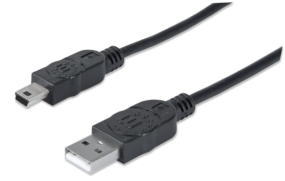 Cable Manhattan USB Mini B Alta Velocidad 2.0 A 1.8m Color Negro