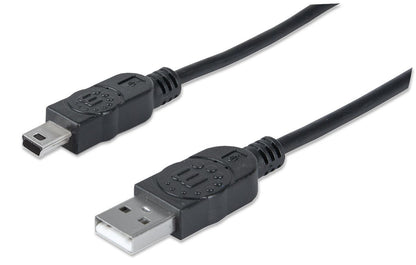 Cable Manhattan USB Mini B Alta Velocidad 2.0 A 1.8m Color Negro