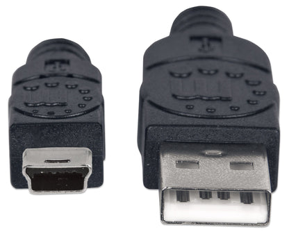 Cable Manhattan USB Mini B Alta Velocidad 2.0 A 1.8m Color Negro