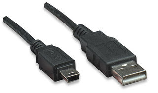 Cable Manhattan USB V2.0 A-Mini B 0.9M Negro