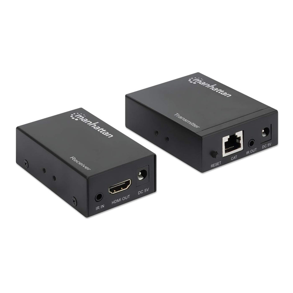 Manhattan 207461 extensor de audio/video Transmisor y receptor AV Negro