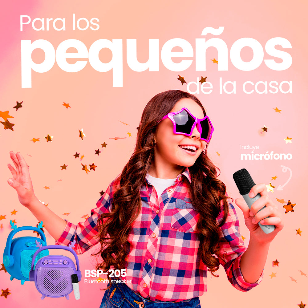 Bocina Vorago BSP-205 Bluetooth MSD/USB/3.5mm Microfono con Modos de Voz Color Purpura