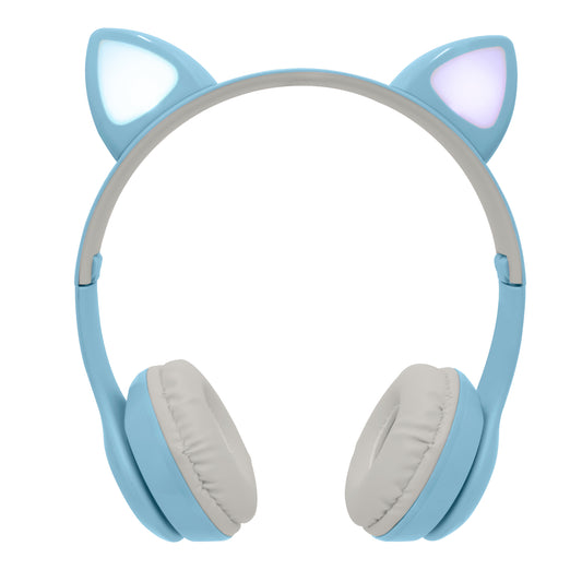 Diadema Perfect Choice Catto Inalámbrica con Luz para Niños Color Azul