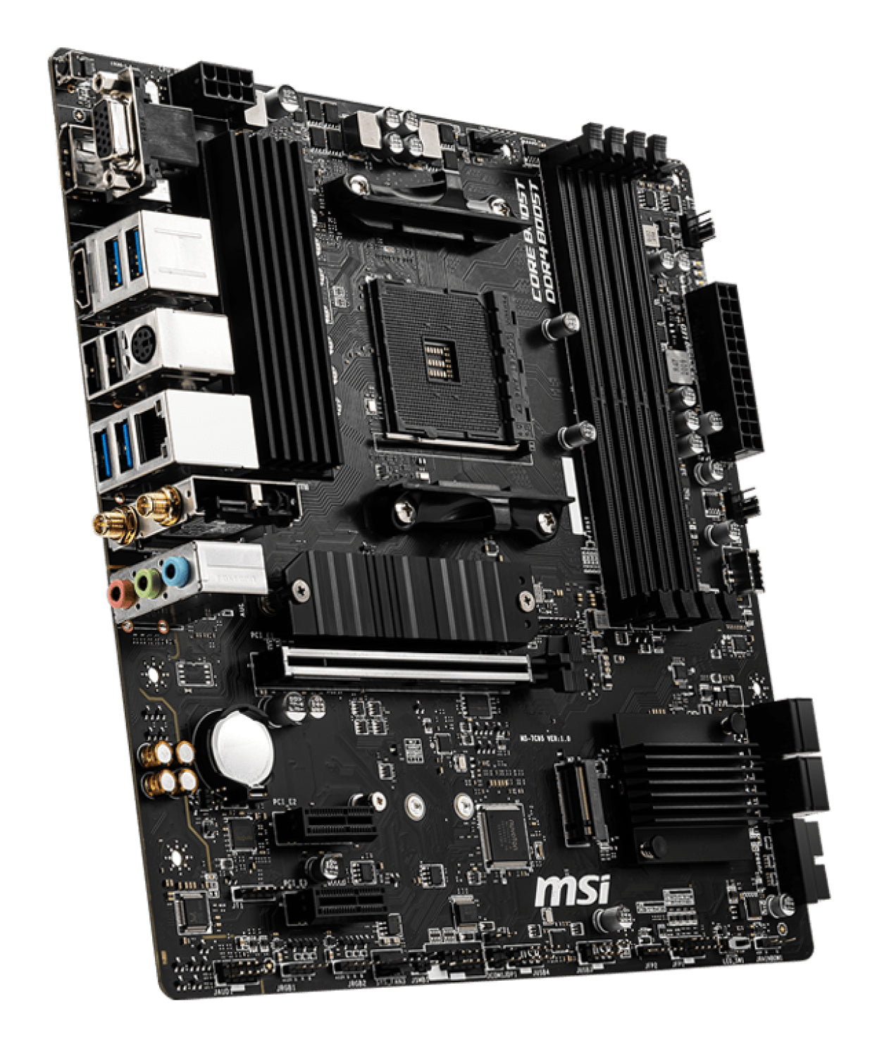 Tarjeta Madre MSI B550M Pro-VDH WIFI 4xDDR4 128GB 4400Mhz PCIe 4.0 M.2 1xHDMI 1xDP 1xVGA S AM4 mATX Wi-Fi BT