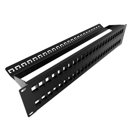 Panel de Conexión Red Nexxt Solutions para Rack de 78 Puertos Keystone Jack RJ45 Esmalte Negro