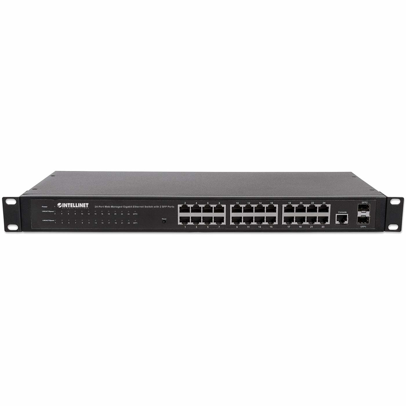 Intellinet 560917 dispositivo de redes Gestionado Gigabit Ethernet (10/100/1000) 1U Negro