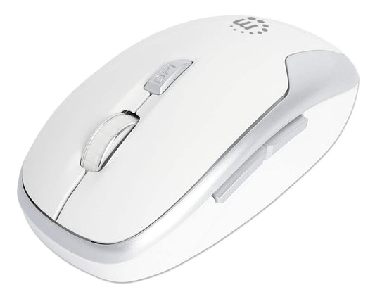 Mouse Optico Inalambrico Manhattan 6 botones Diestro 2.4G Blanco