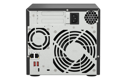 Unidad NAS QNAP CPU Ryzen V1500B Quad Core 2.2Ghz 8GB RAM RJ45 10GbE  4 Bahias 3.5 Hasta 24TB Linux Sin Discos