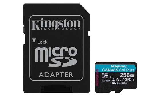 Memoria Micro SD Kingston Flash Canvas GO PLUS 256GB UHS-I CLASE 10 C/Adaptador