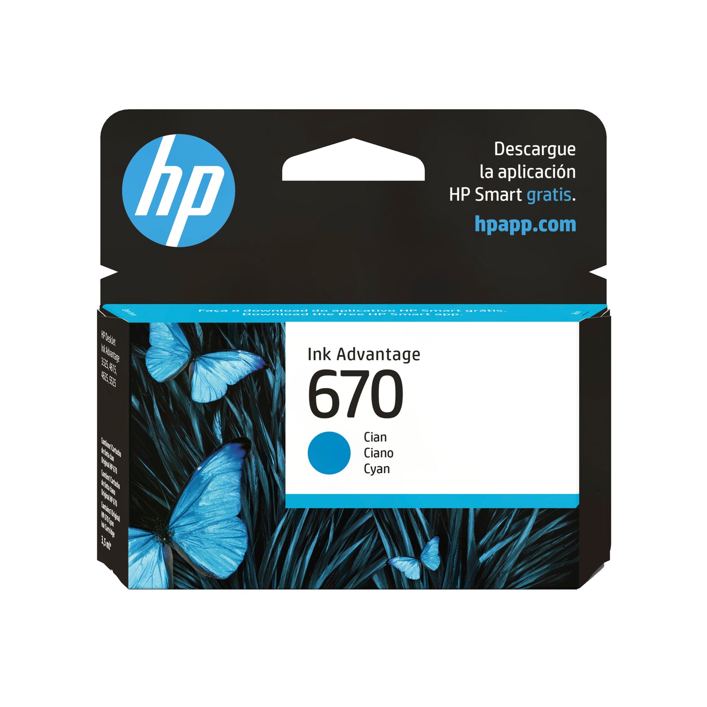 Tinta HP 670 Cyan