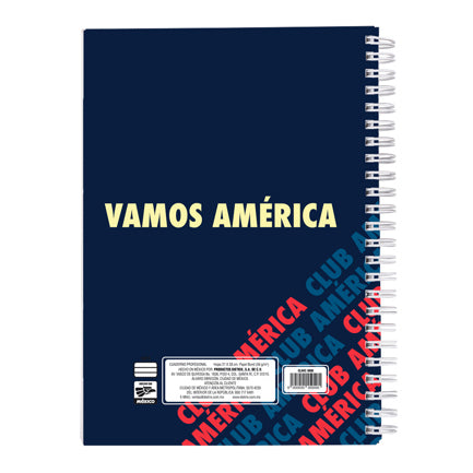 Cuaderno profesional Dietrix First Class pasta dura doble arillo  80 hojas raya Club America modelo CA azul