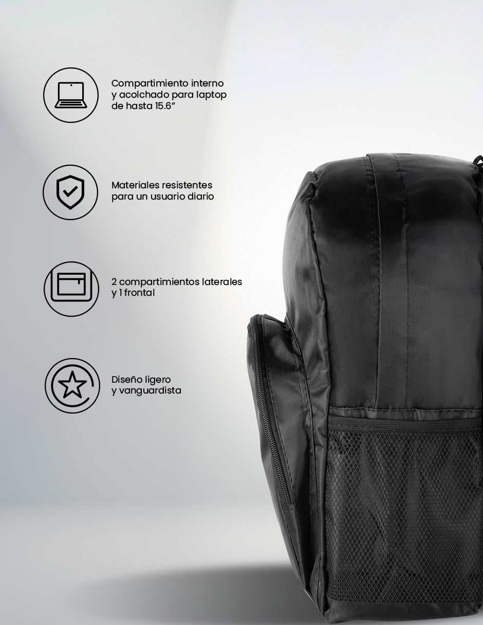 Mochila TechZone Basic con Porta Laptop Color Negro