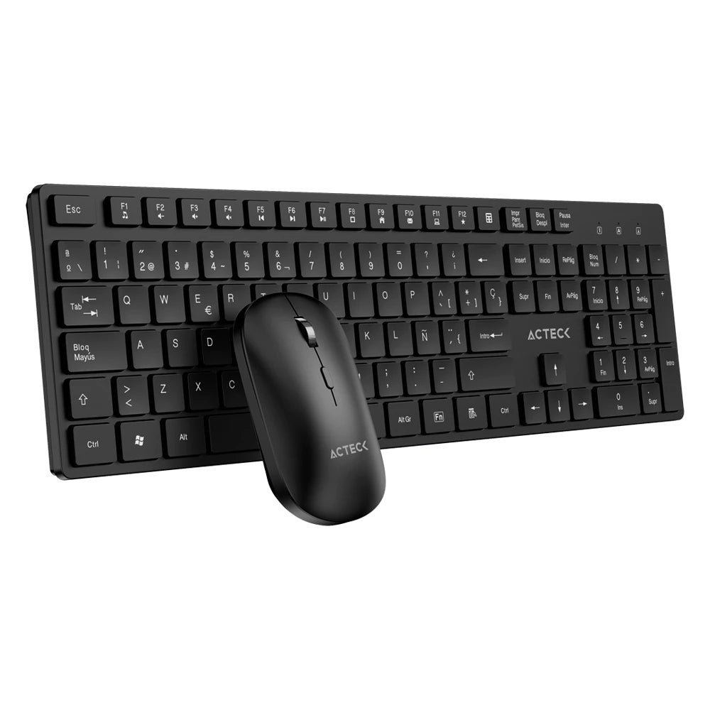 Acteck Creator Vantage Aero MK555 teclado Ratón incluido Hogar / Oficina RF inalámbrico AZERTY Español Negro