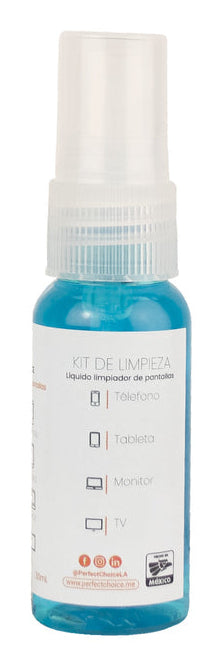 KIT DE LIMPIEZA PERFECT CHOICE LIQUIDO LIMPIADOR PARA PANTALLAS 30ML