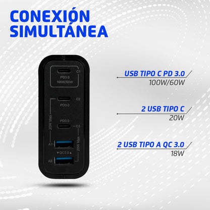 Vorago AU-600 cargador de dispositivo móvil Universal Negro Corriente alterna Carga rápida Interior