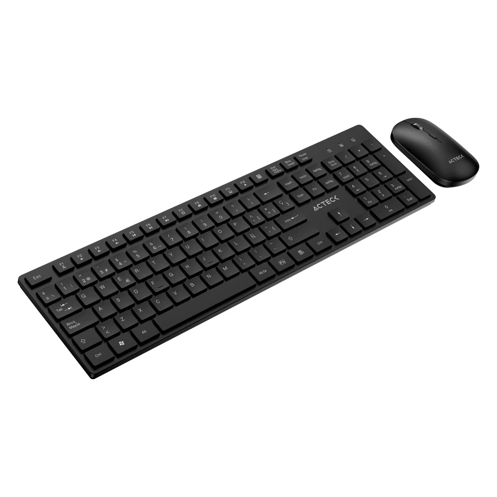 Acteck Creator Vantage Aero MK555 teclado Ratón incluido Hogar / Oficina RF inalámbrico AZERTY Español Negro