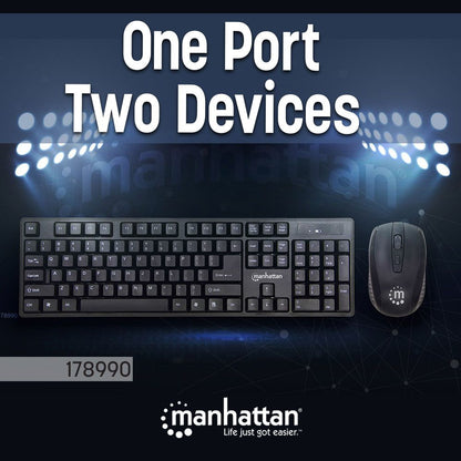 Manhattan 178990 teclado Ratón incluido Universal RF inalámbrico Negro