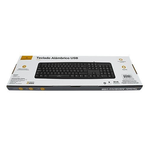 Teclado Perfect Choice Básico Alámbrico USB Color Negro
