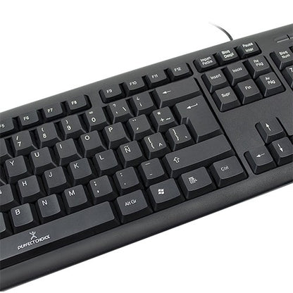 Teclado Perfect Choice Básico Alámbrico USB Color Negro