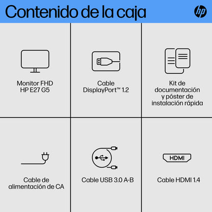Monitor HP 27" E27 G5 FHD Resolución 1920x1080 Panel IPS