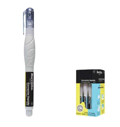Corrector Líquido Barrilito Bolígrafo 5ml Caja C/12 Pzas