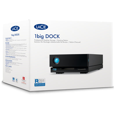 LaCie 1big Dock disco duro externo 24 TB 7200 RPM 3.5" USB Type-A / USB Type-C 3.2 Gen 1 (3.1 Gen 1) Negro