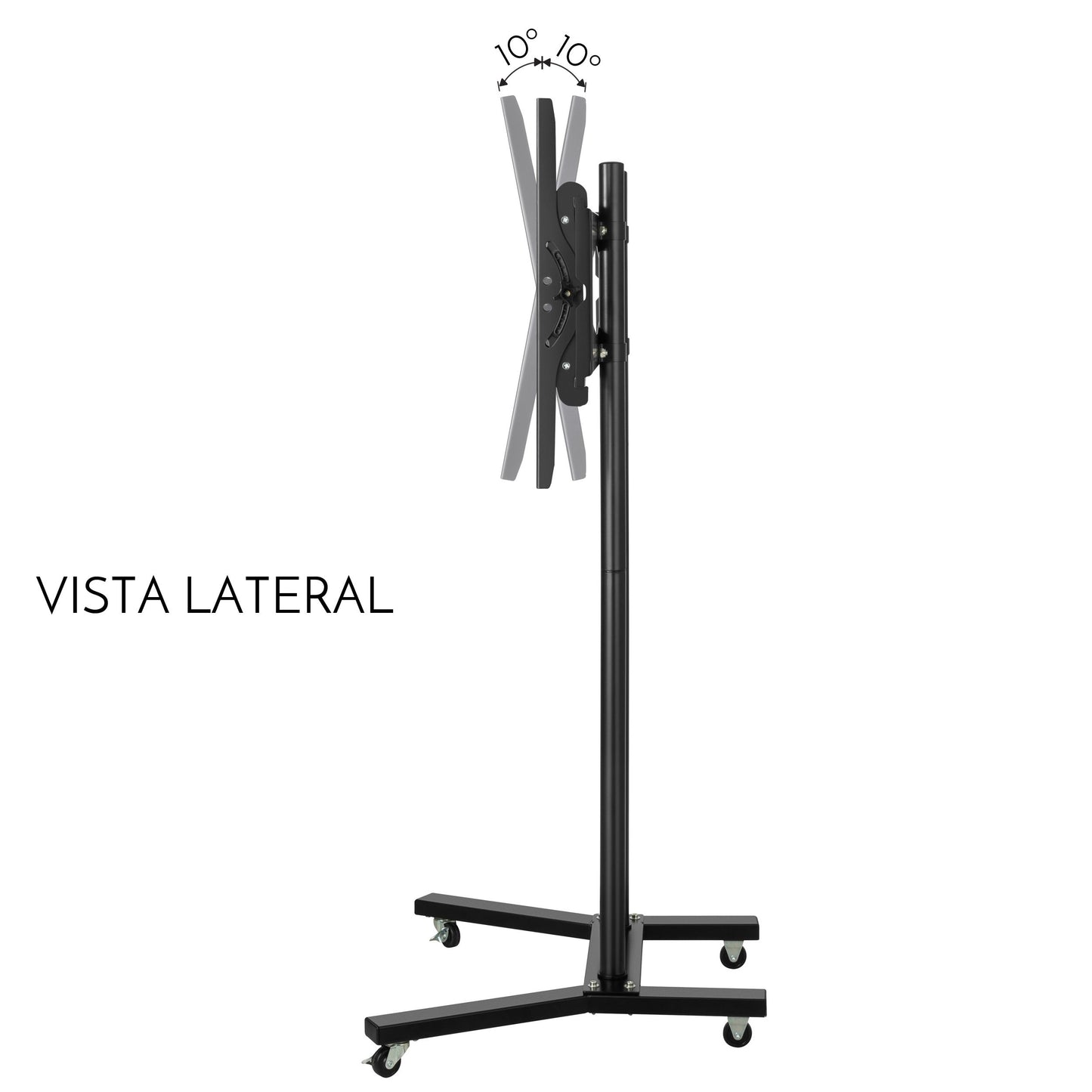 Soporte Steren Móvil para TV 19" a 83" Con Repisa Soporta Hasta 60kg Color Negro