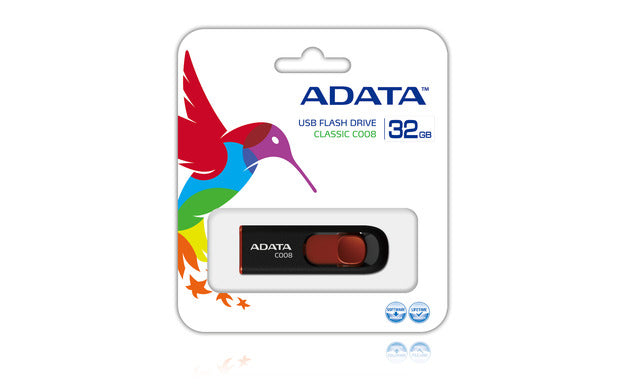 ADATA 32GB C008 unidad flash USB USB tipo A 2.0 Negro, Rojo