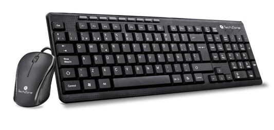 TechZone TZ19COMB01-LA teclado Ratón incluido Oficina USB QWERTY Español Negro