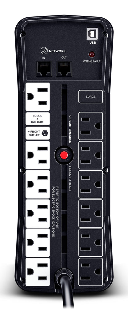 UPS CyberPower GX150C2 1500VA 1000W 120V PFC Activo RGB Panel LCD USB-Cx2