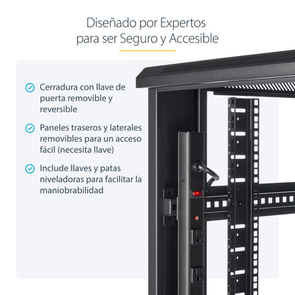 StarTech.com RK4236BKB armario rack Rack o bastidor independiente Negro