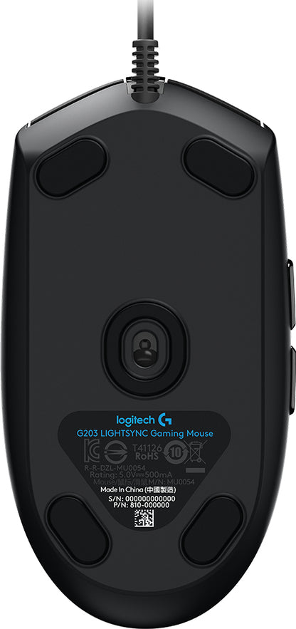 Mouse Logitech G203 Lightsync Gaming 8000 dpi RGB Color Negro