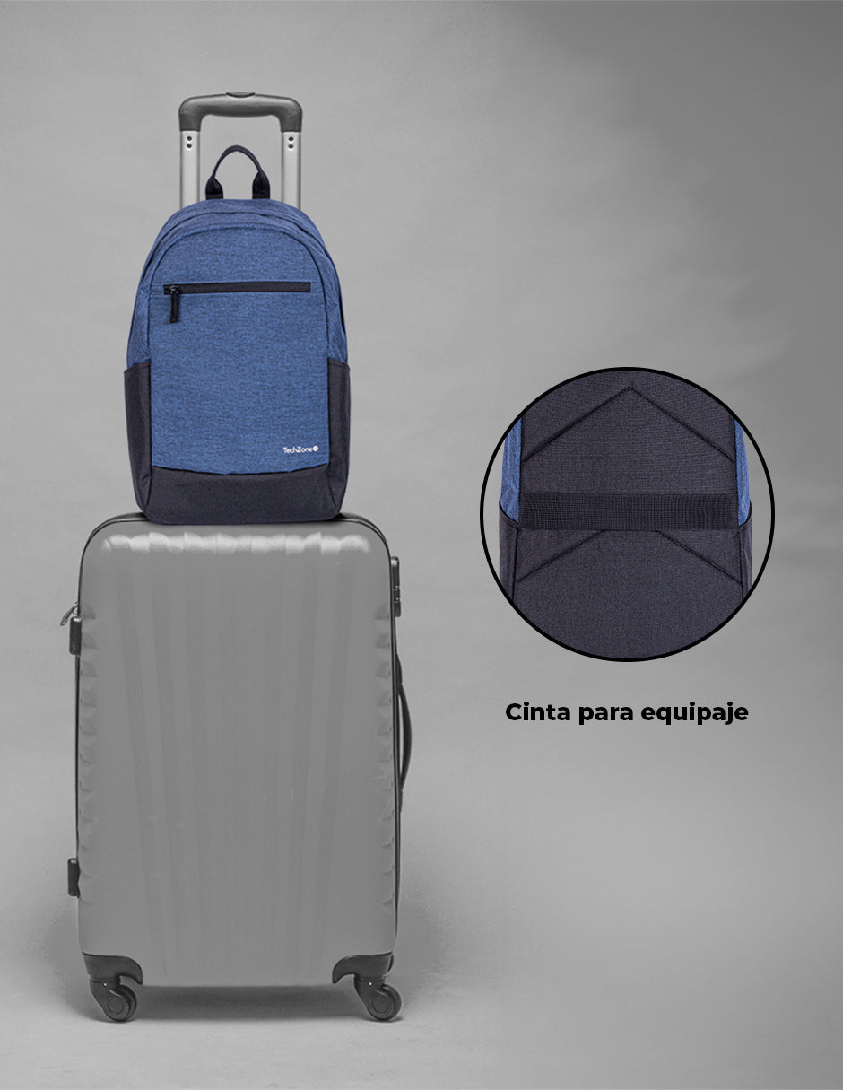 Mochila TechZone Easy Lite Blue con Compartimiento para Laptop de 15.6" Azul