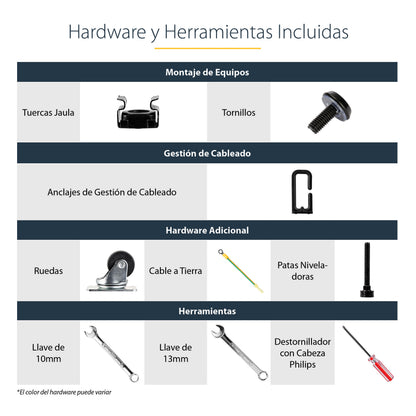 StarTech.com 4POSTRACK25U armario rack Rack o bastidor independiente Negro