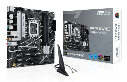 Tarjeta Madre ASUS PRIME B760M-A AX6 II S-1700 4xDDR5 HDMI DisplayPort Micro ATX