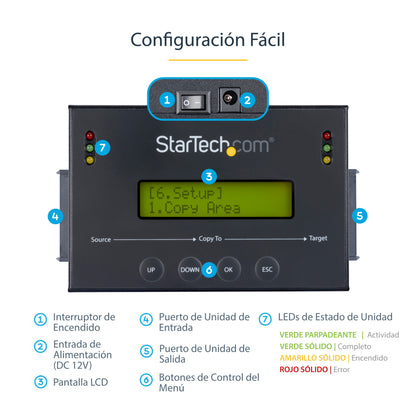 StarTech.com SATDUP11IMG duplicador de datos o soporte Duplicador de HDD/SSD Negro