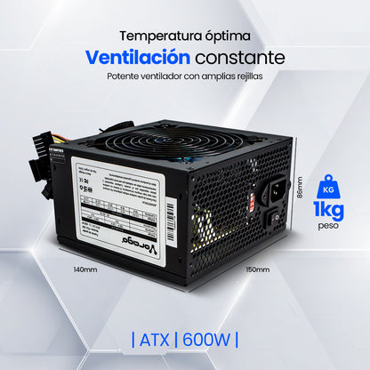 Fuente de Poder Vorago Start The Game PSU-200 600 Watts 2xSATA