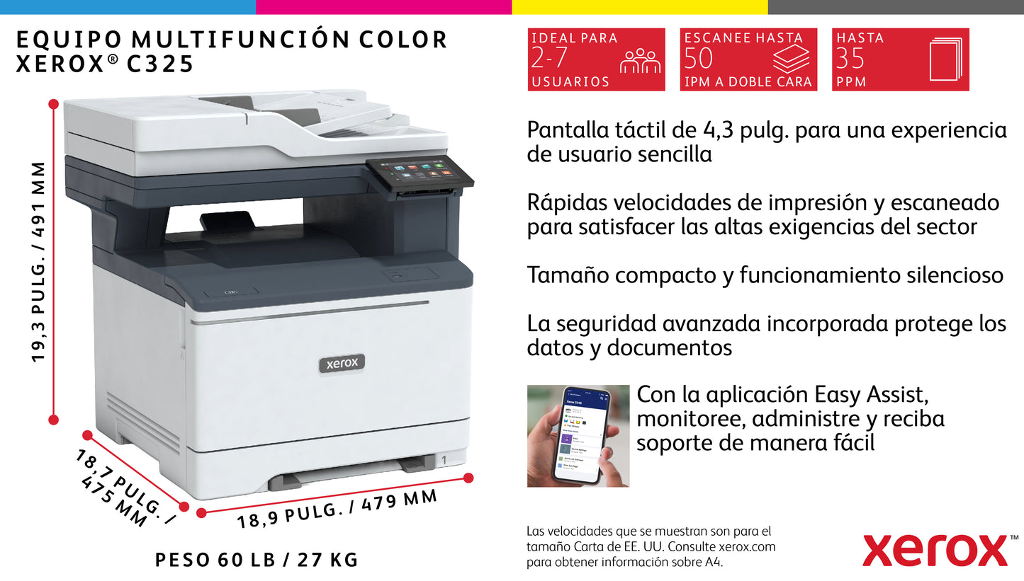 Xerox C325_DNI Impresora multifunción Laser A4 4800 x 4800 DPI 35 ppm Wifi