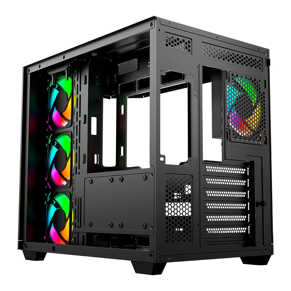 Gabinete Gamer Balam Rush Media Torre Tank Master 9600 TB USB C 3.1/USB 3.0/USB 2.0/Audio Fan ARGB Negro