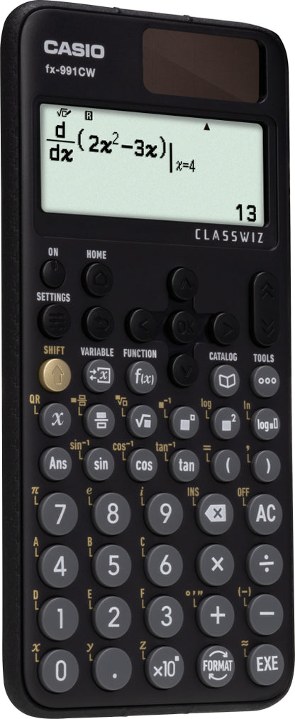 Calculadora Cientifica Casio mas de 540 funciones FX-991CW para preparatoria y universidad negra 4 lineas codigo QR