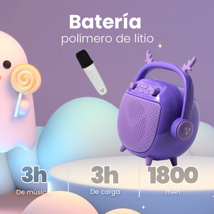 Bocina Vorago BSP-205 Bluetooth MSD/USB/3.5mm Microfono con Modos de Voz Color Purpura