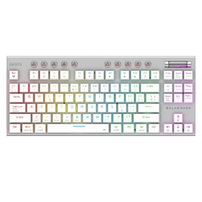 Balam Rush BR-940412 teclado Juego USB + Bluetooth QWERTY Español, Inglés Blanco