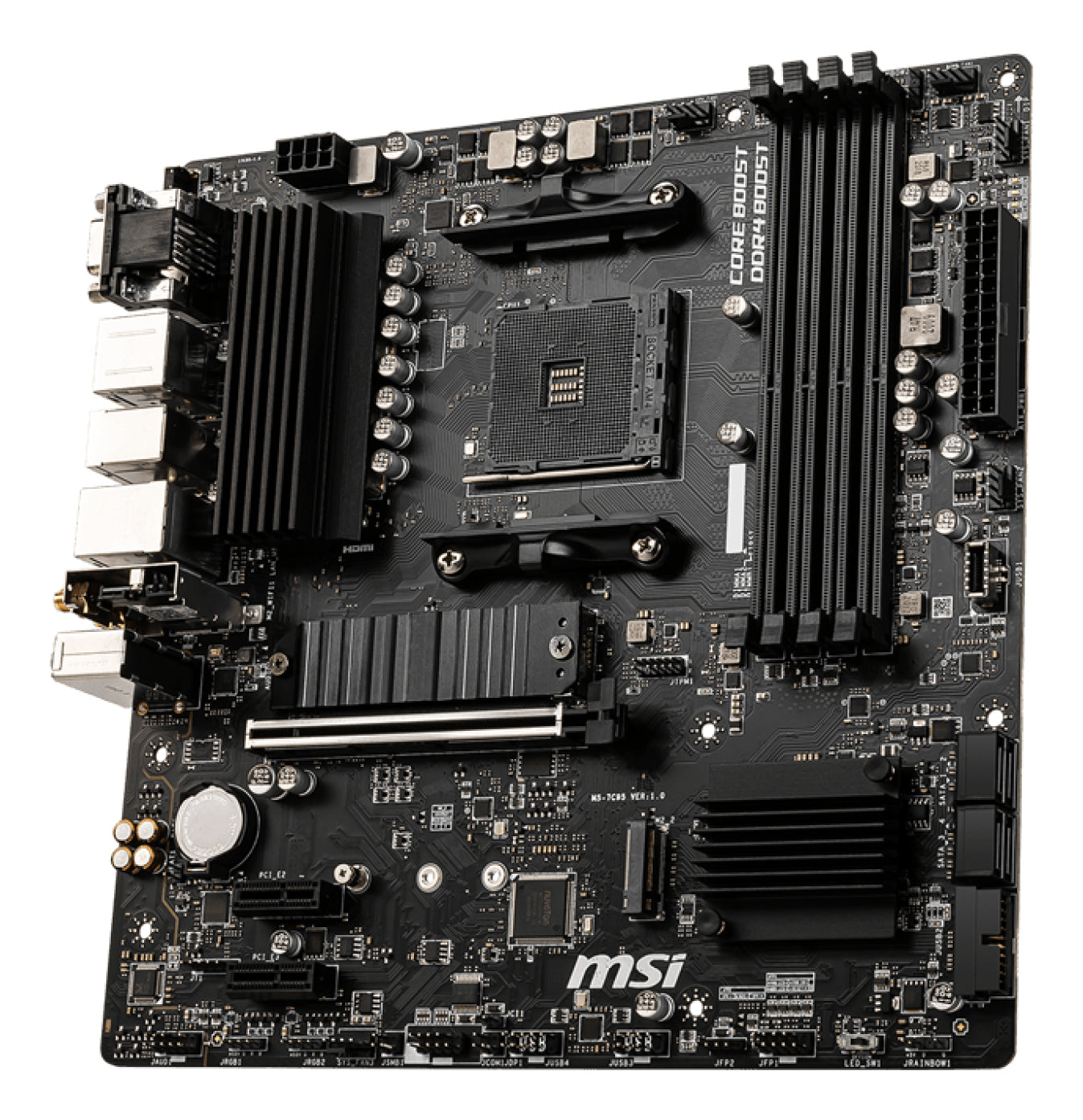 Tarjeta Madre MSI B550M Pro-VDH WIFI 4xDDR4 128GB 4400Mhz PCIe 4.0 M.2 1xHDMI 1xDP 1xVGA S AM4 mATX Wi-Fi BT