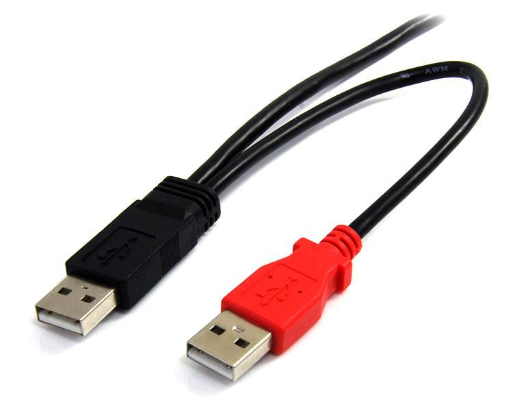 StarTech.com USB2HABMY6 cable USB USB 2.0 Mini-USB B 2 x USB A 0.48 Gbit/s Negro, Rojo