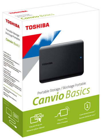 Disco Duro Externo Toshiba Canvio Basics 4TB 2.5" USB 3.0 Color Negro para Windows y Mac