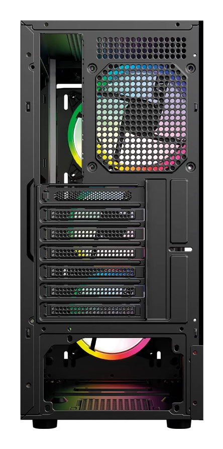 Gabinete Gamer Balam Rush Compact Media Torre Dragonfly Wood GM580 / Negro